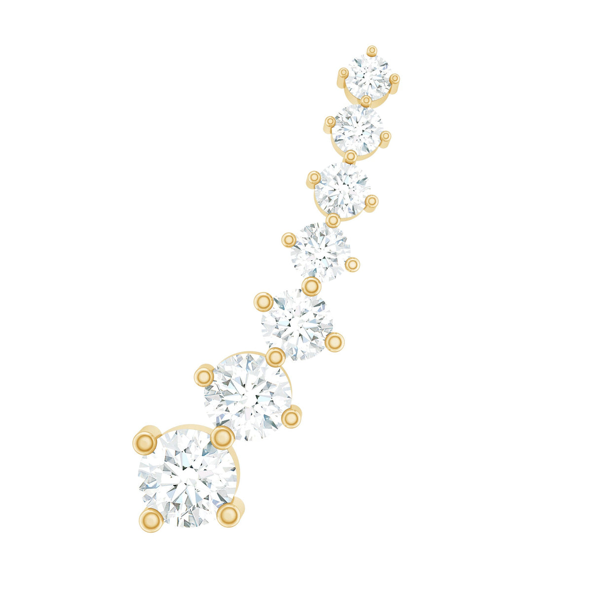 Graduated Style Diamond Ear Climber Earring