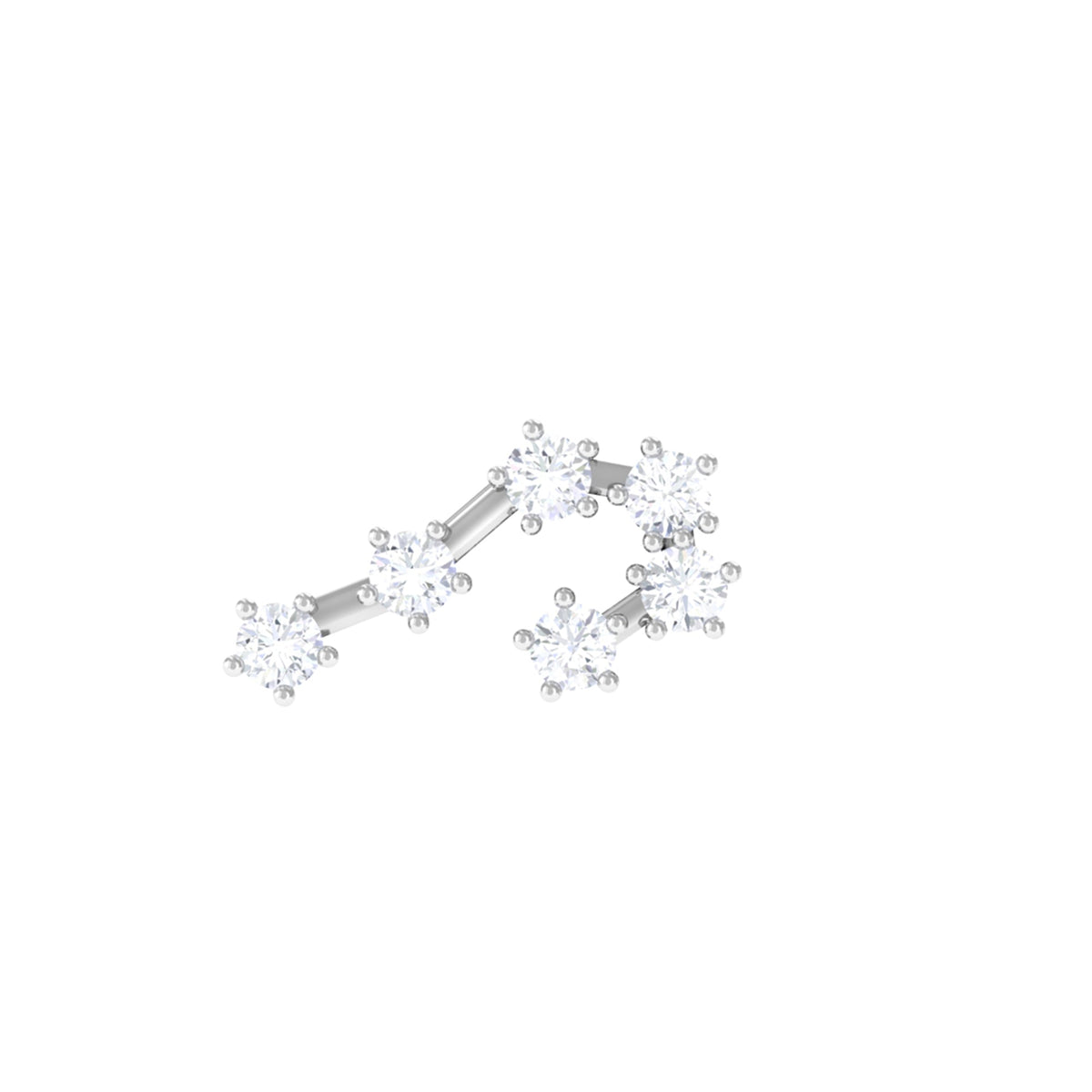 Diamond Cancer Zodiac Ear Crawler Earring