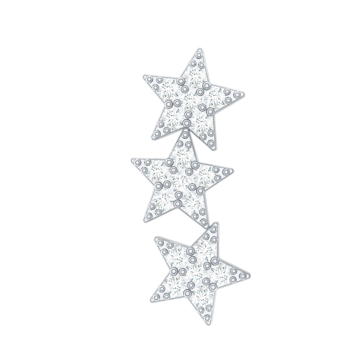 Certified Moissanite Star Ear Crawler Earring