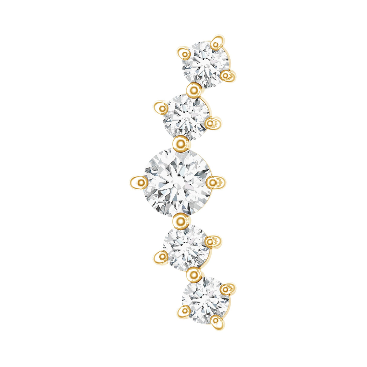 Graduated Style Diamond Crawler Earring for Women
