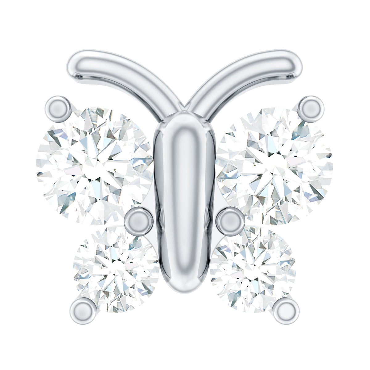 Natural Diamond Butterfly Earring for Cartilage Piercing