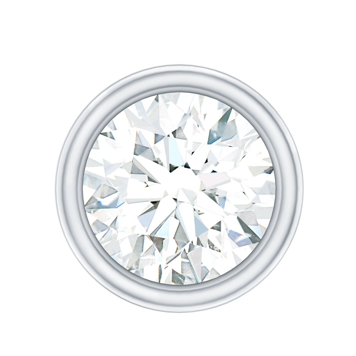 Bezel Set Diamond Cartilage Earring with Flat Back