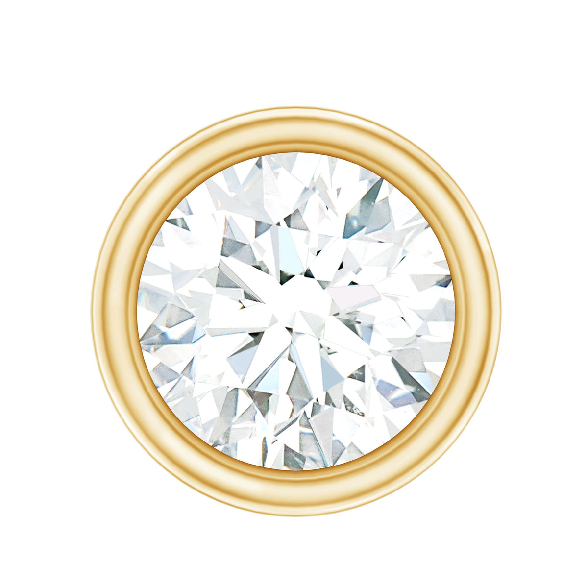 Bezel Set Diamond Cartilage Earring with Flat Back