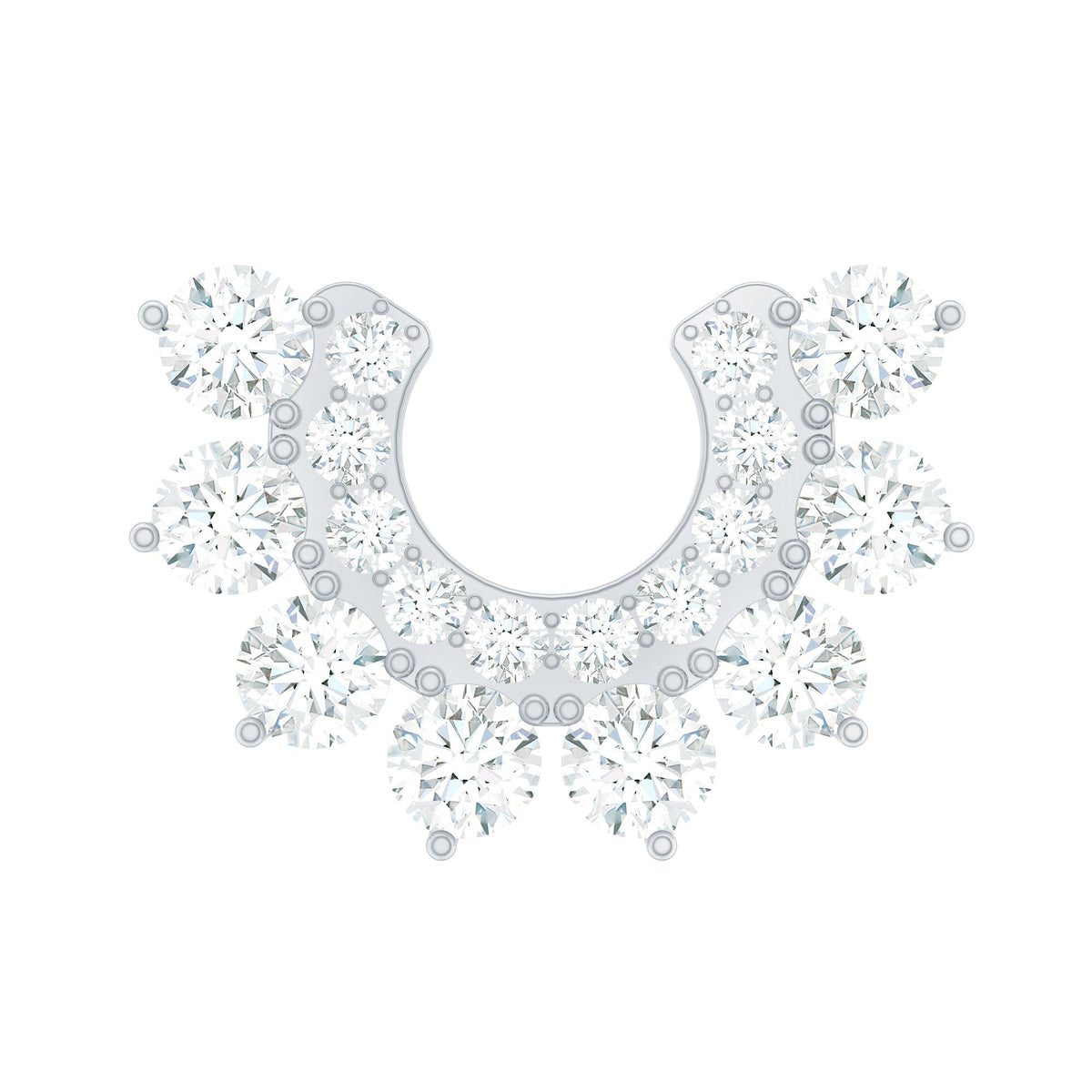 Certified Moissanite Cluster Curved Conch Earring