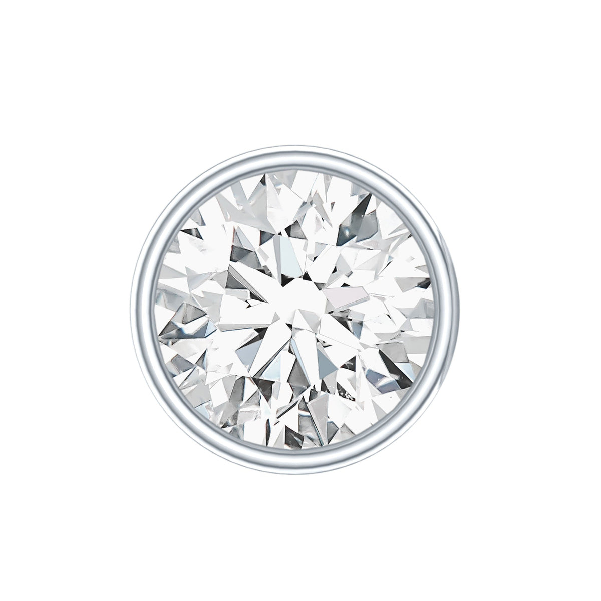 Bezel Set Round Moissanite Earring for Tragus Piercing
