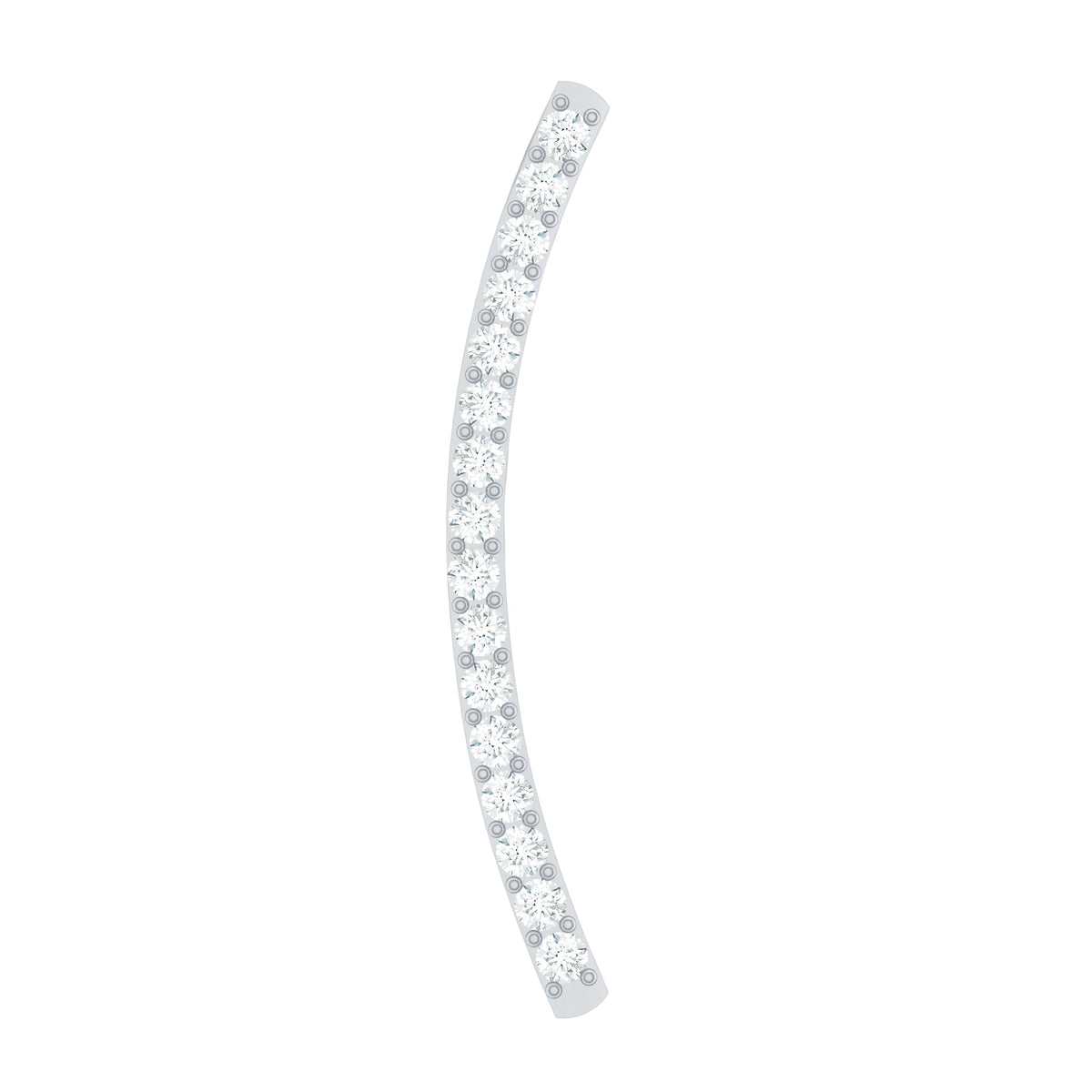 Certified Moissanite Curved Climber Earring for Her