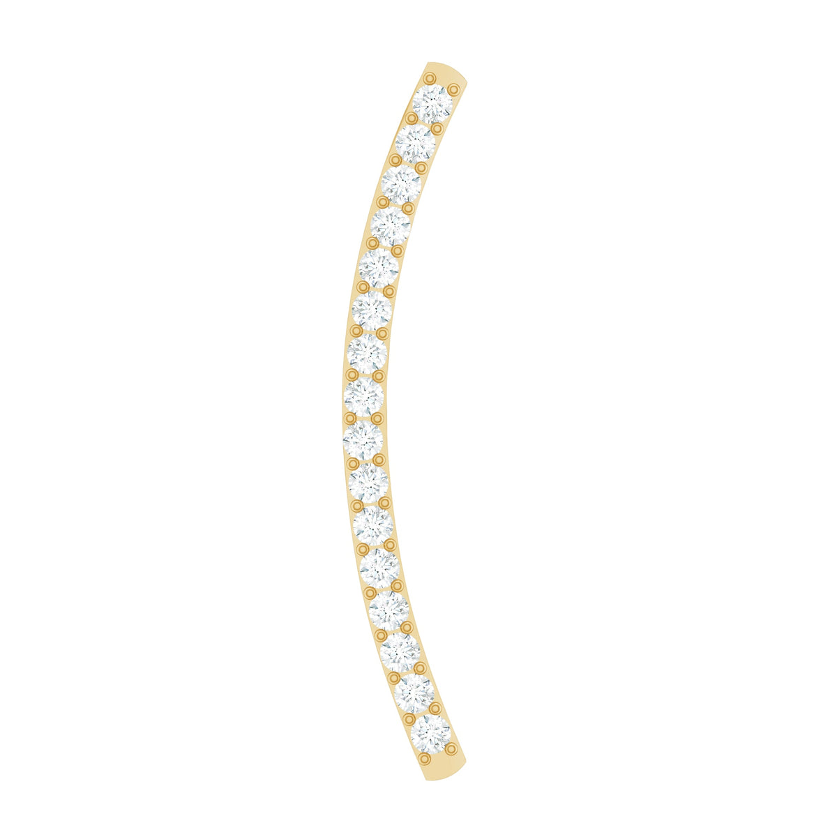 Certified Moissanite Curved Climber Earring for Her