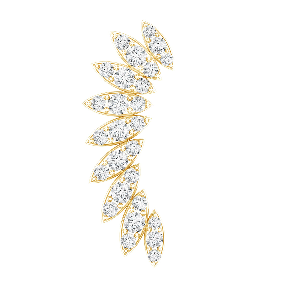 Diamond Wing Crawler Earring for Helix Piercing