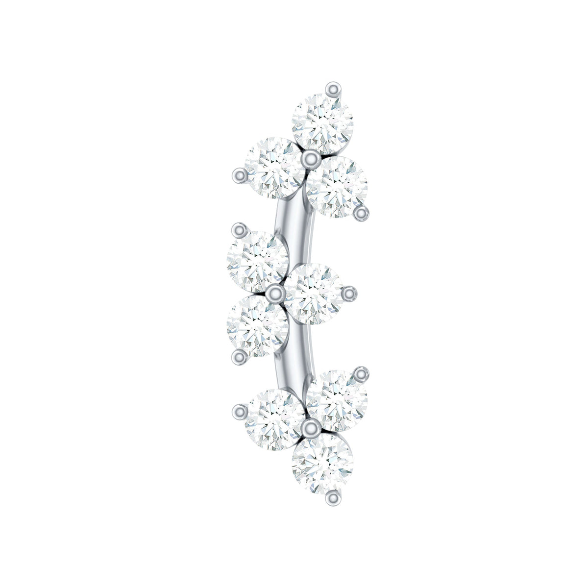Unique Moissanite Cartilage Climber Earring