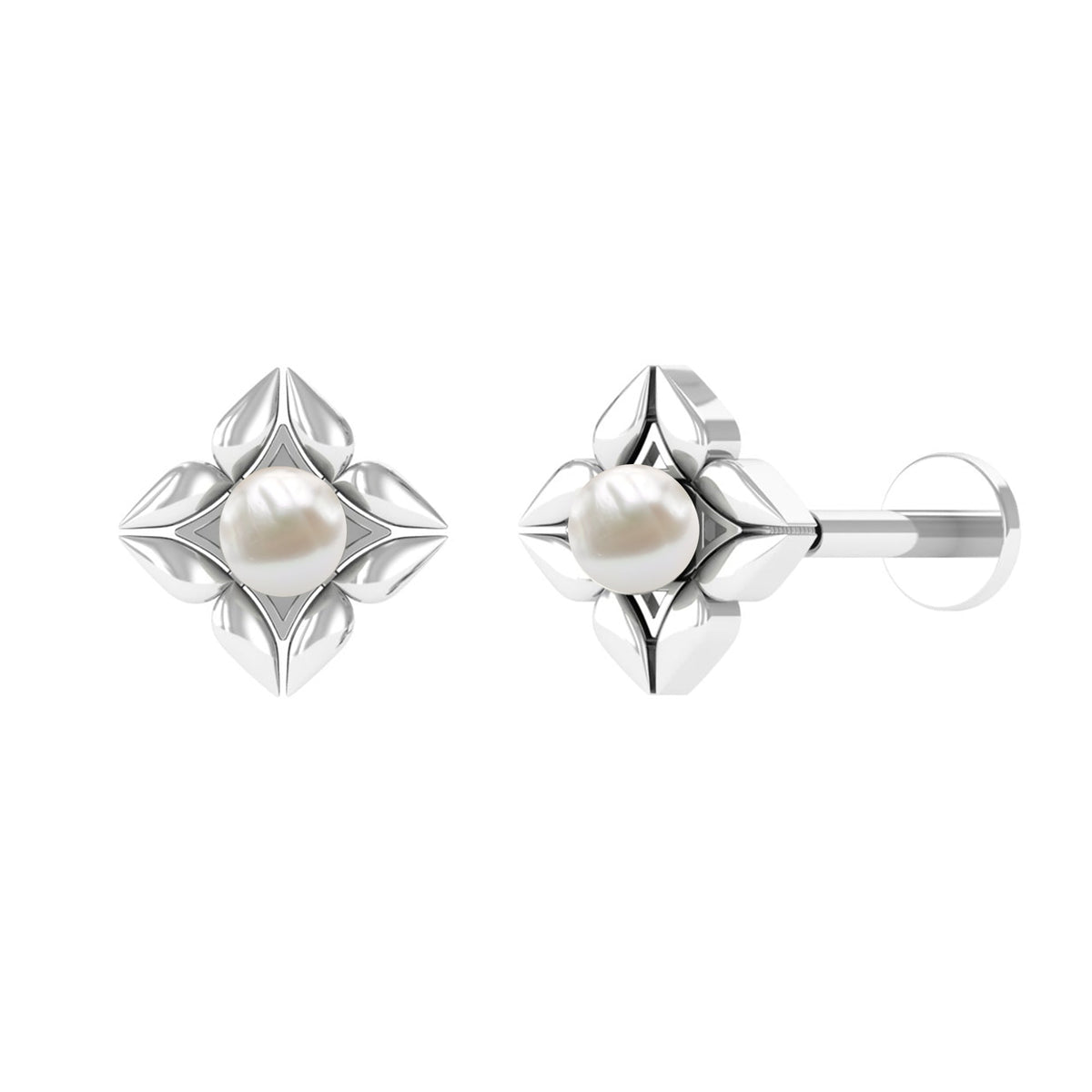 Nature Inspired Freshwater Pearl Upper Lobe Earring