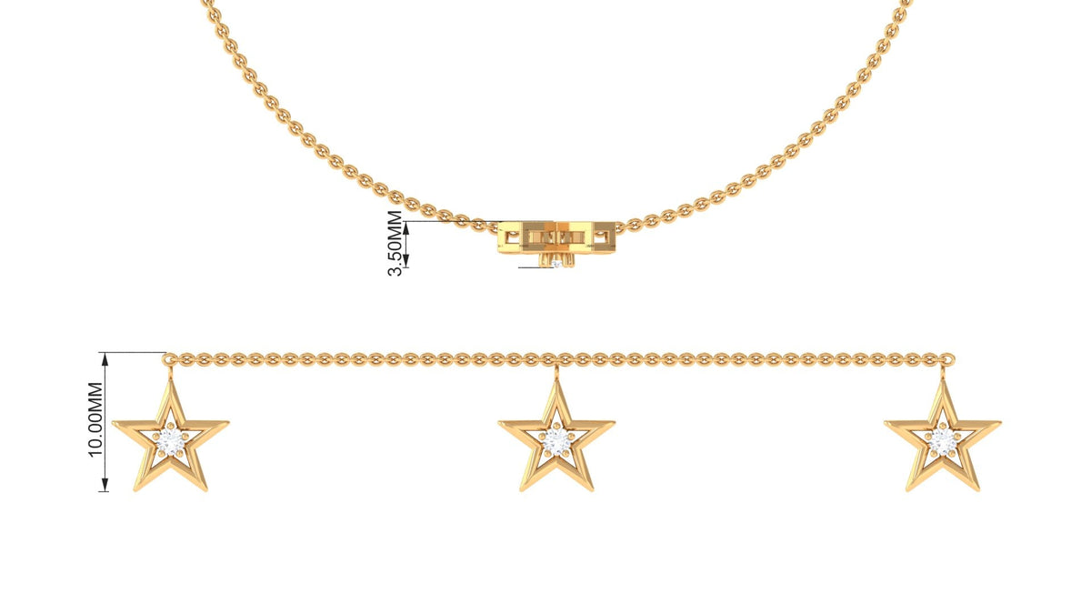 Certified Diamond Star Charm Bracelet For Women