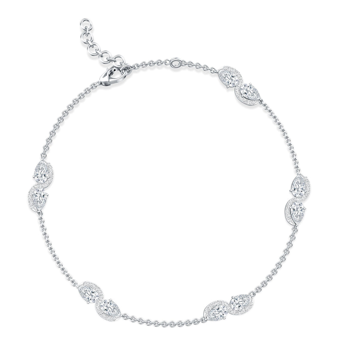 Classic Lab Grown Diamond Station Chain Bracelet