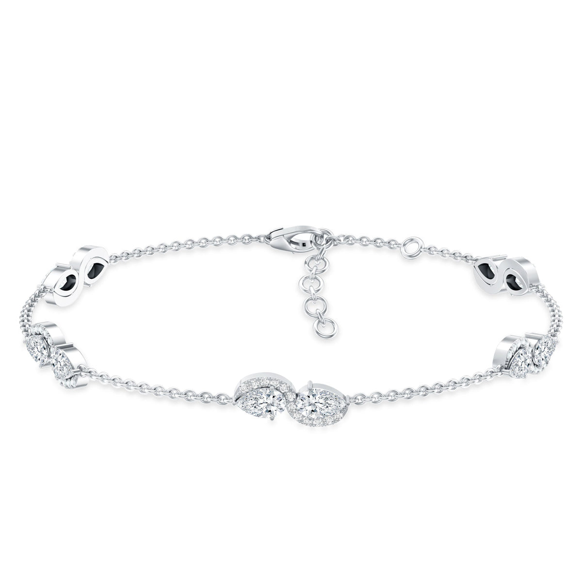 Classic Lab Grown Diamond Station Chain Bracelet