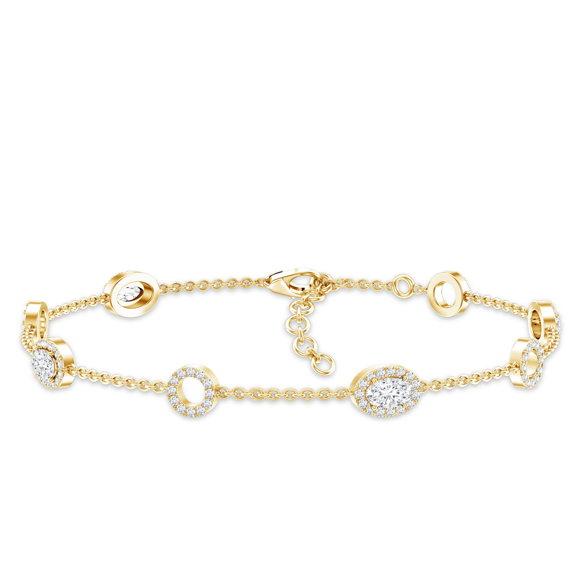 Lab Grown Diamond Bridal Station Chain Bracelet