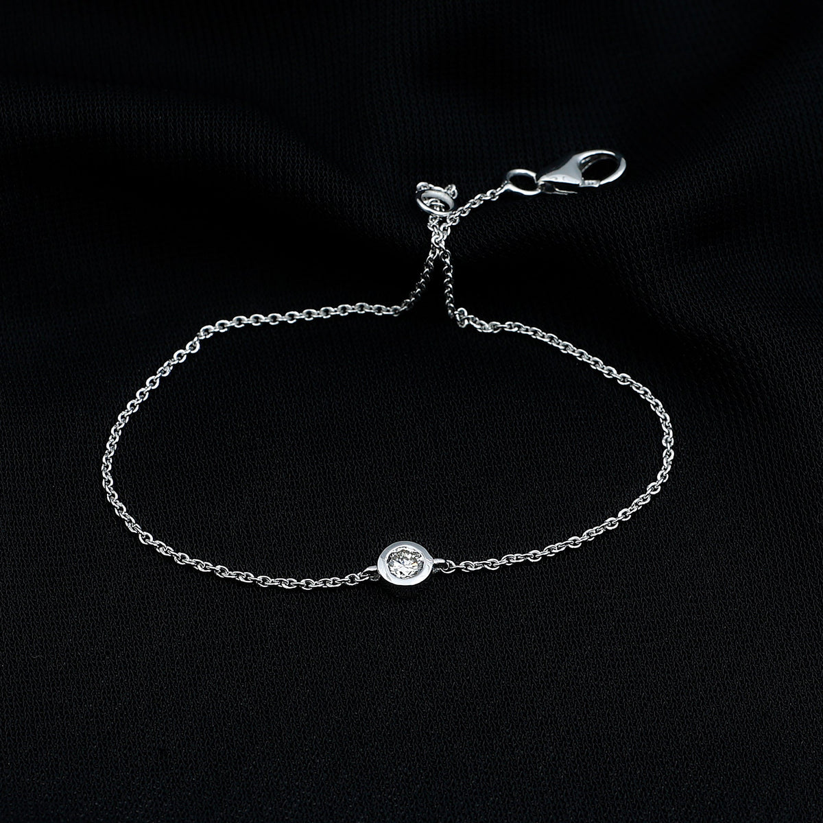 Bezel Set Lab Grown Diamond Solitaire Bracelet