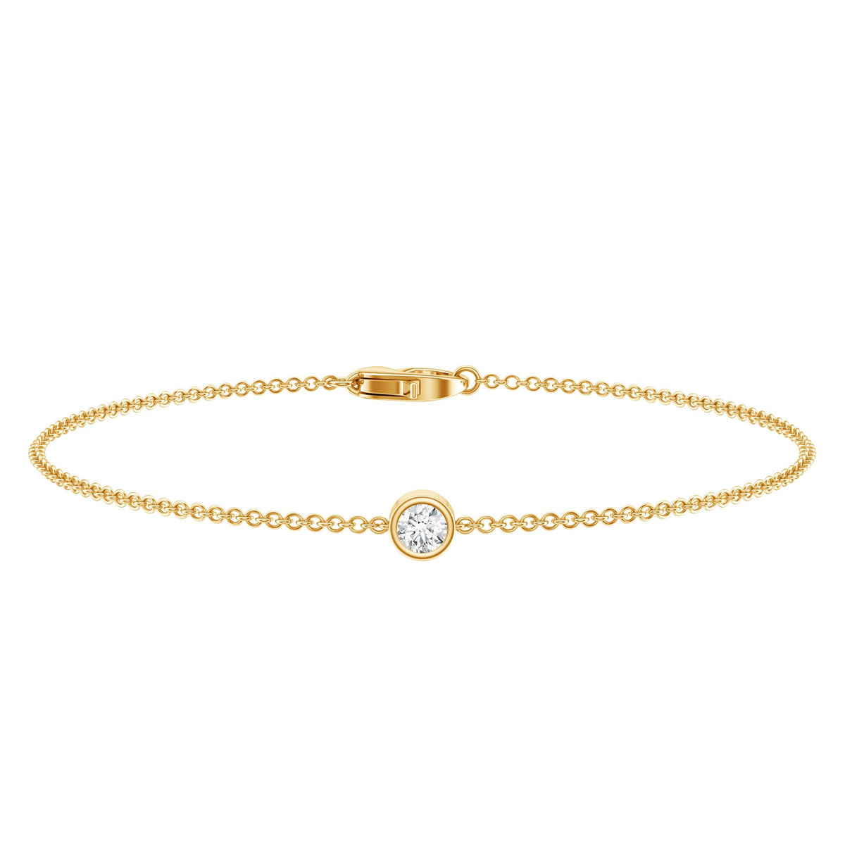 Bezel Set Lab Grown Diamond Solitaire Bracelet