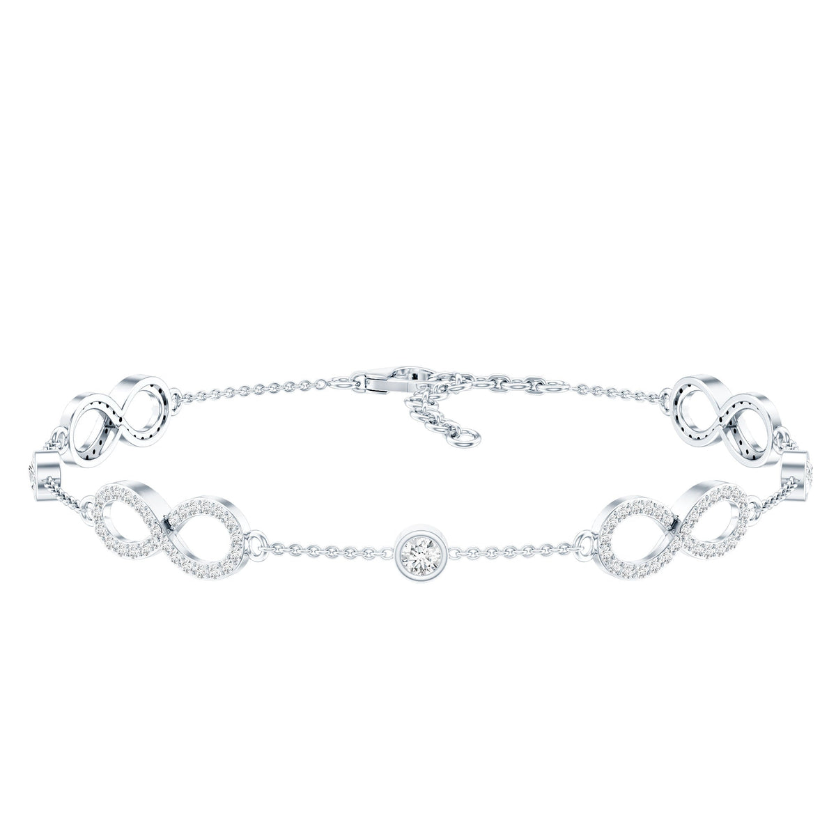 Certified Moissanite Infinity Chain Bracelet