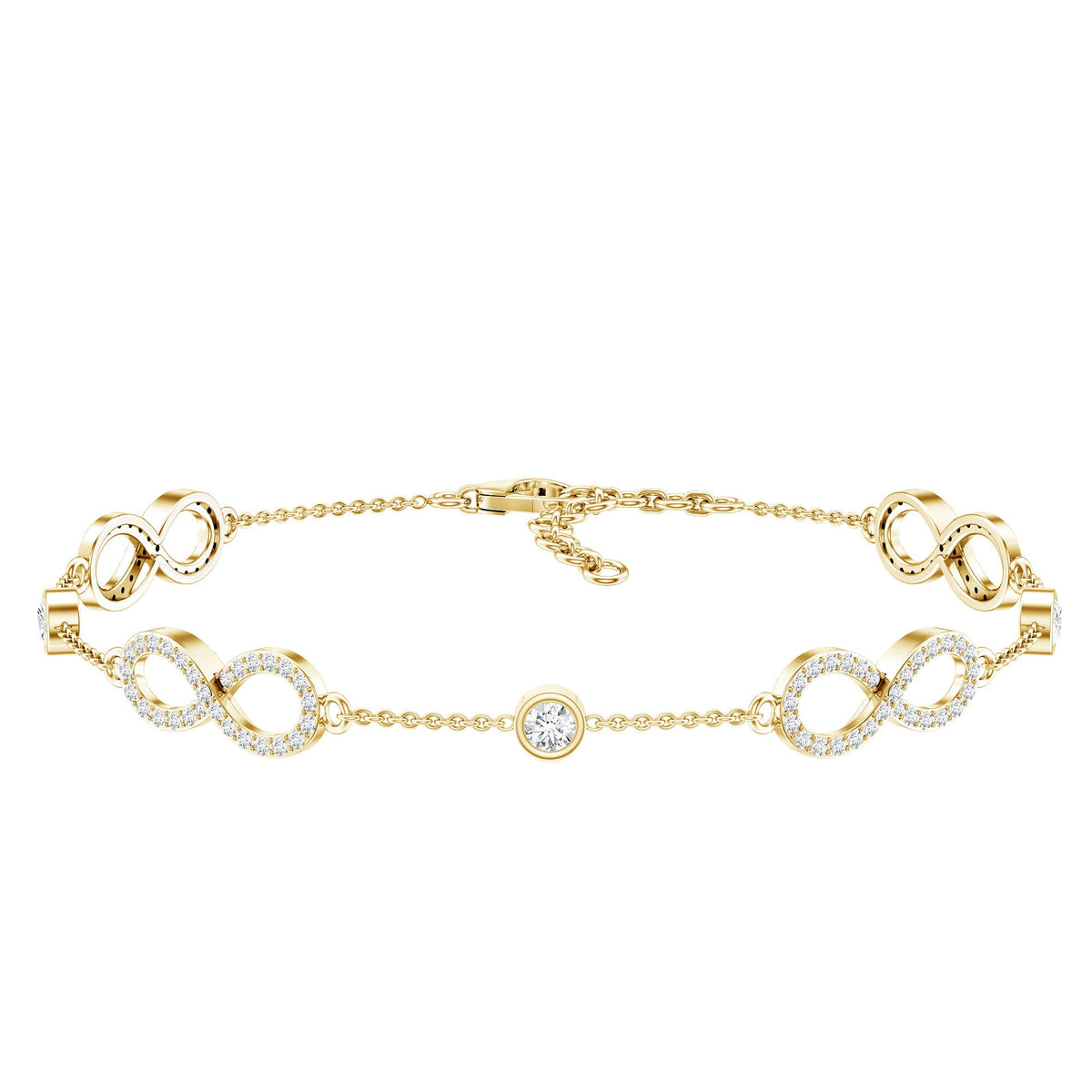 Certified Moissanite Infinity Chain Bracelet