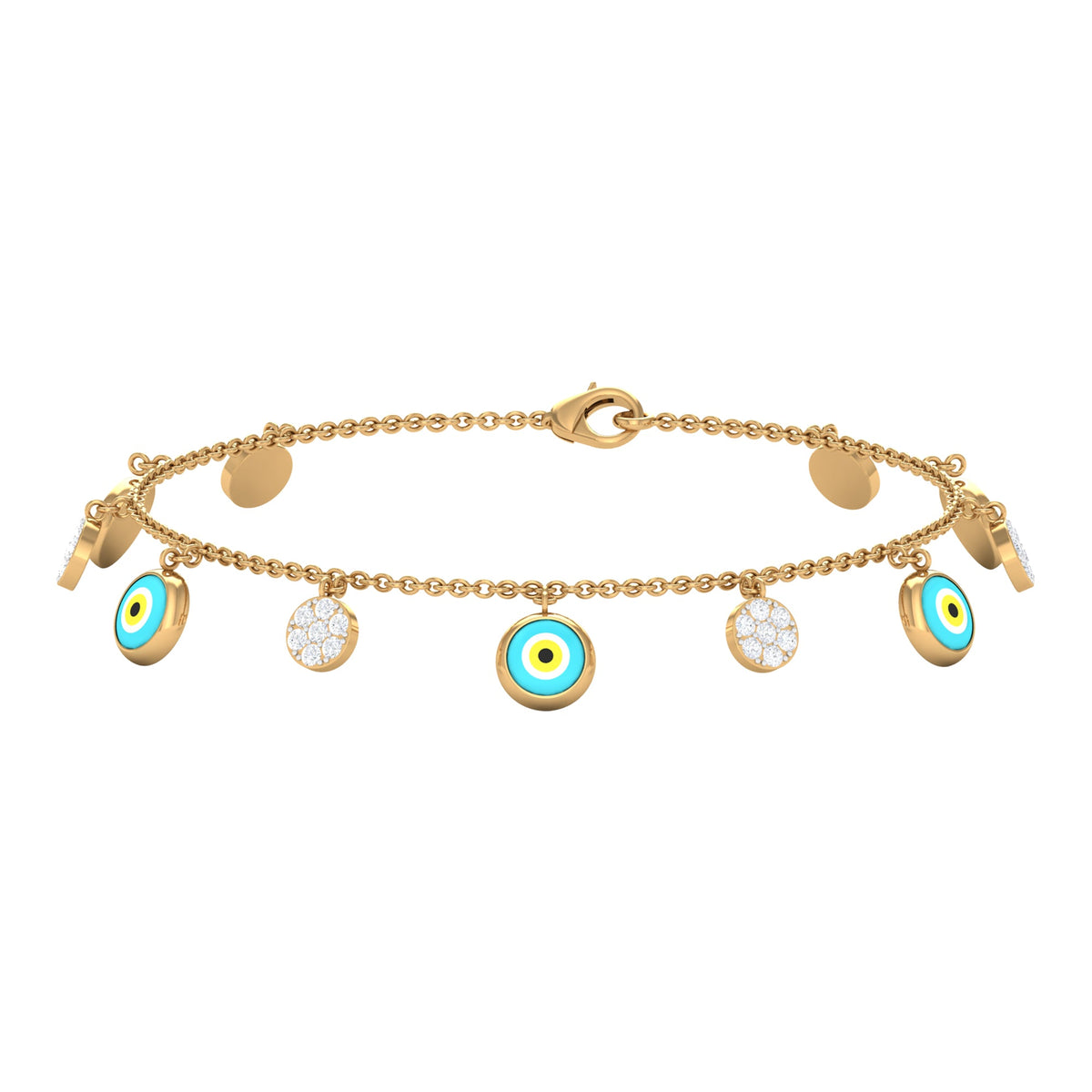 Certified Diamond Evil Eye Chain Bracelet