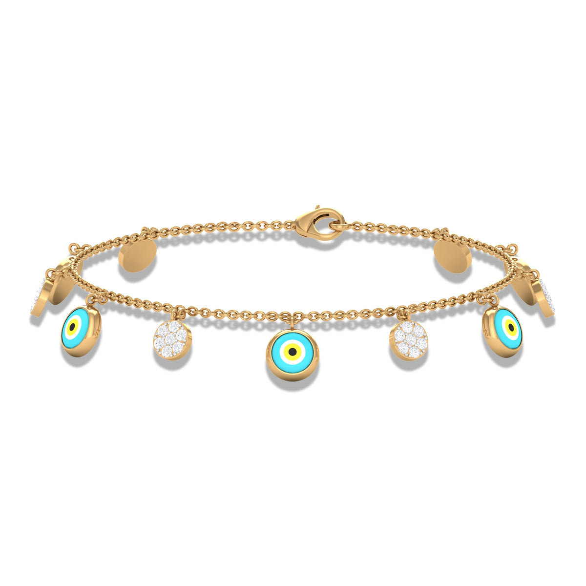 Certified Diamond Evil Eye Chain Bracelet