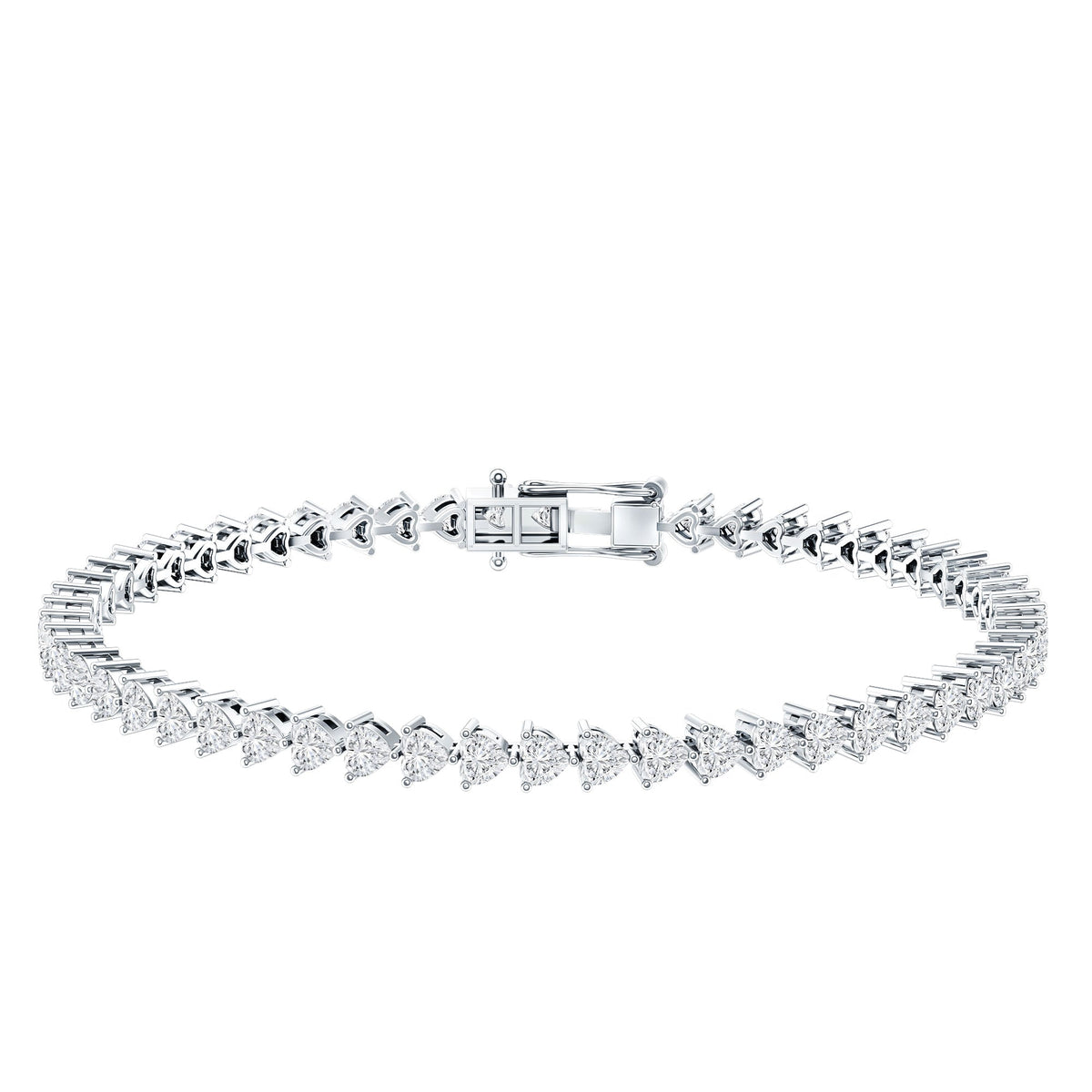 Lab Grown Diamond Heart Tennis Bracelet for Wedding
