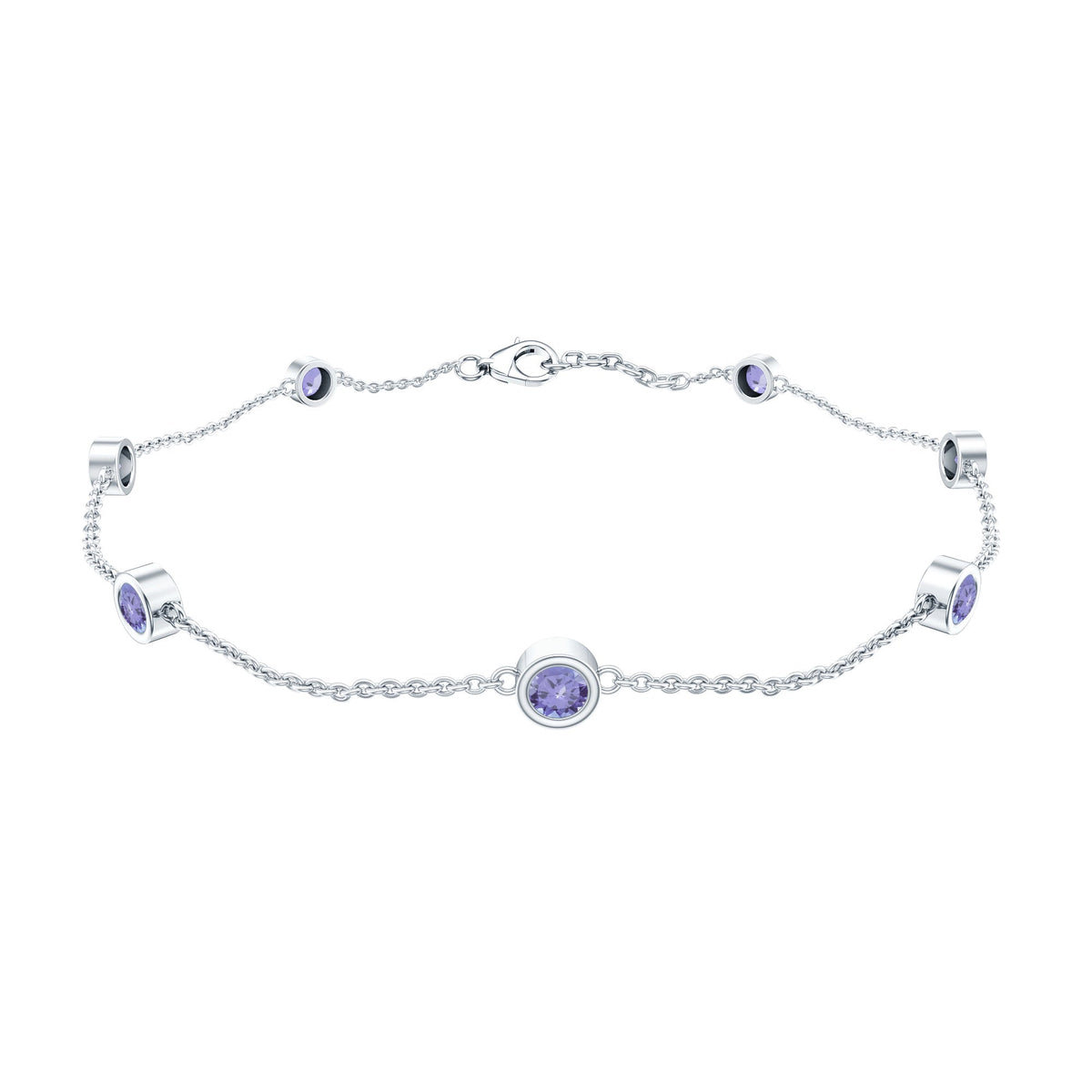 Certified Natural Tanzanite Chain Bracelet for Her