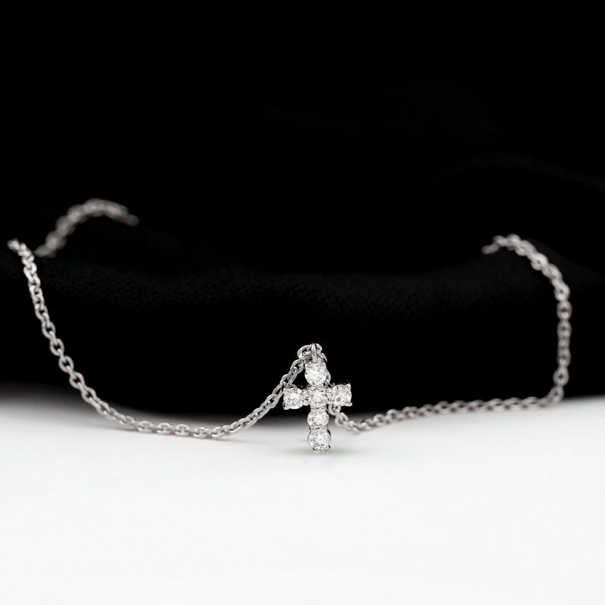 Certified Diamond Cross Chain Bracelet