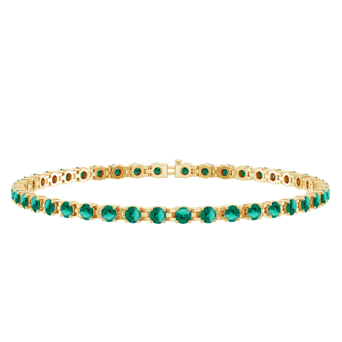 Certified Lab Grown Emerald Tennis Bracelet For Wedding