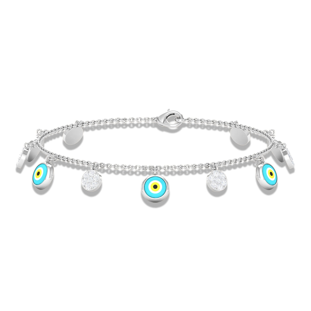 Certified Diamond Evil Eye Chain Bracelet