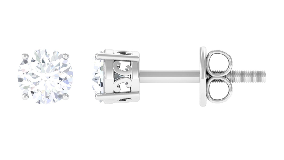 Brilliant Cut Diamond Solitaire Stud Earrings in Prong Setting