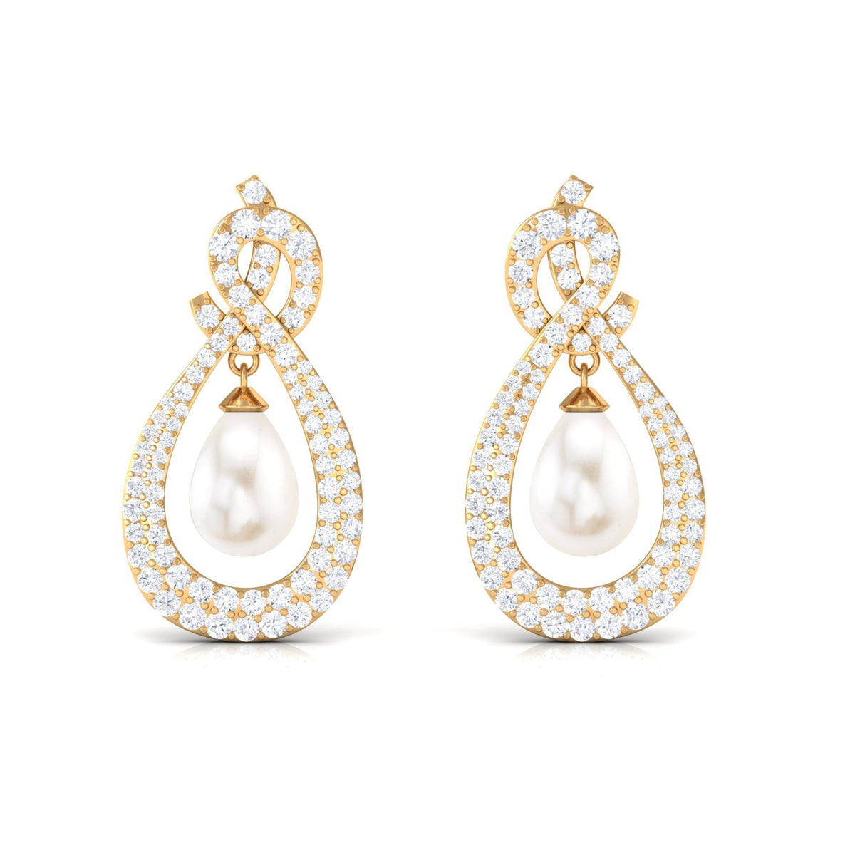 Genuine Freshwater Pearl Teardrop Earrings for Bride