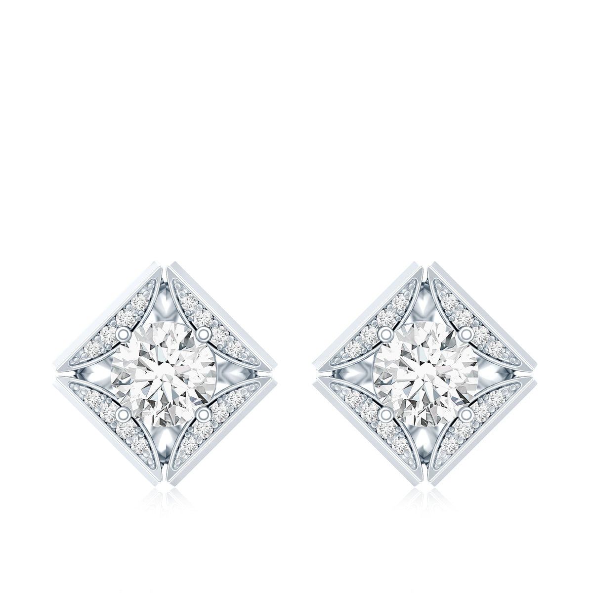 Classic Lab Grown Diamond Stud Earrings With Screw Back