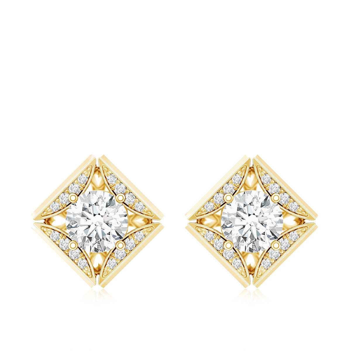 Classic Lab Grown Diamond Stud Earrings With Screw Back