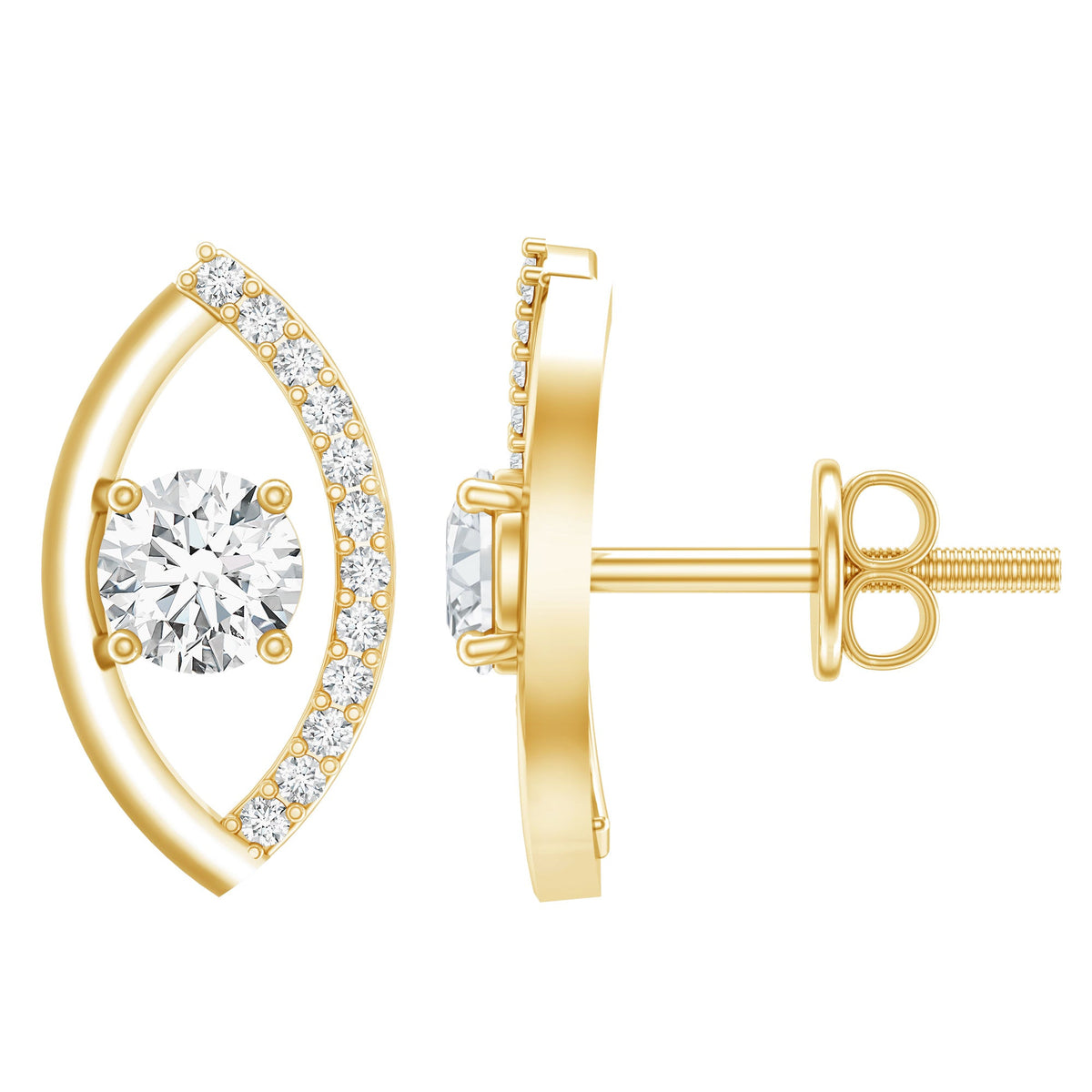 Certified Lab Grown Diamond Minimalist Stud Earrings