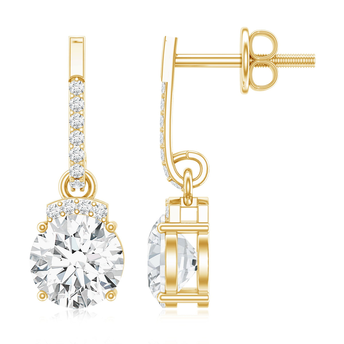 Certified Lab Grown Diamond Bridal Drop Earrings
