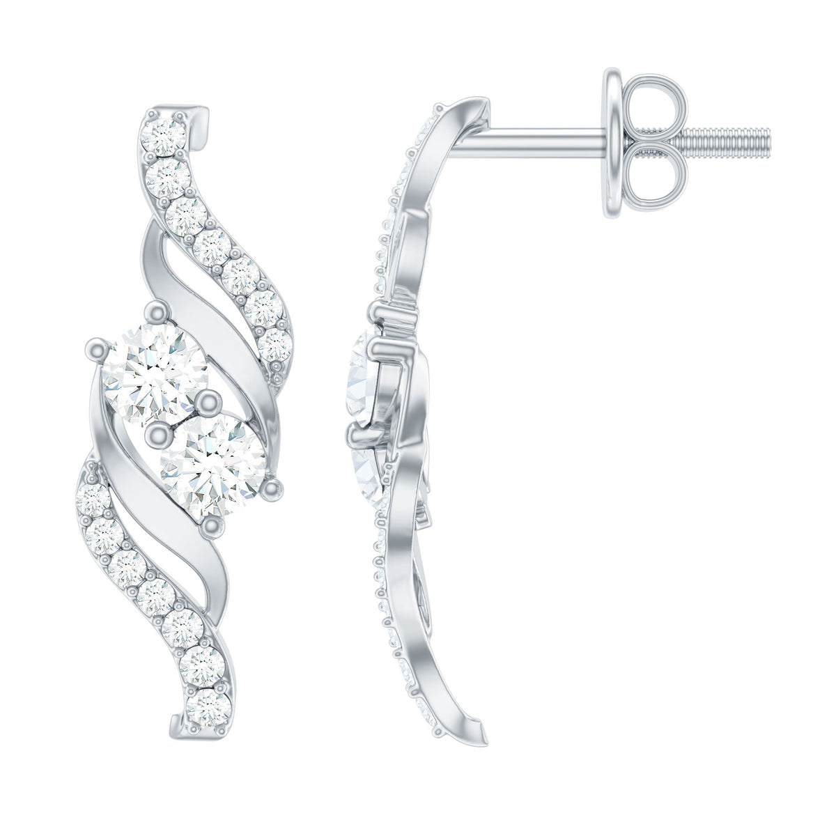 Minimalist Stud Earrings with Lab Grown Diamond