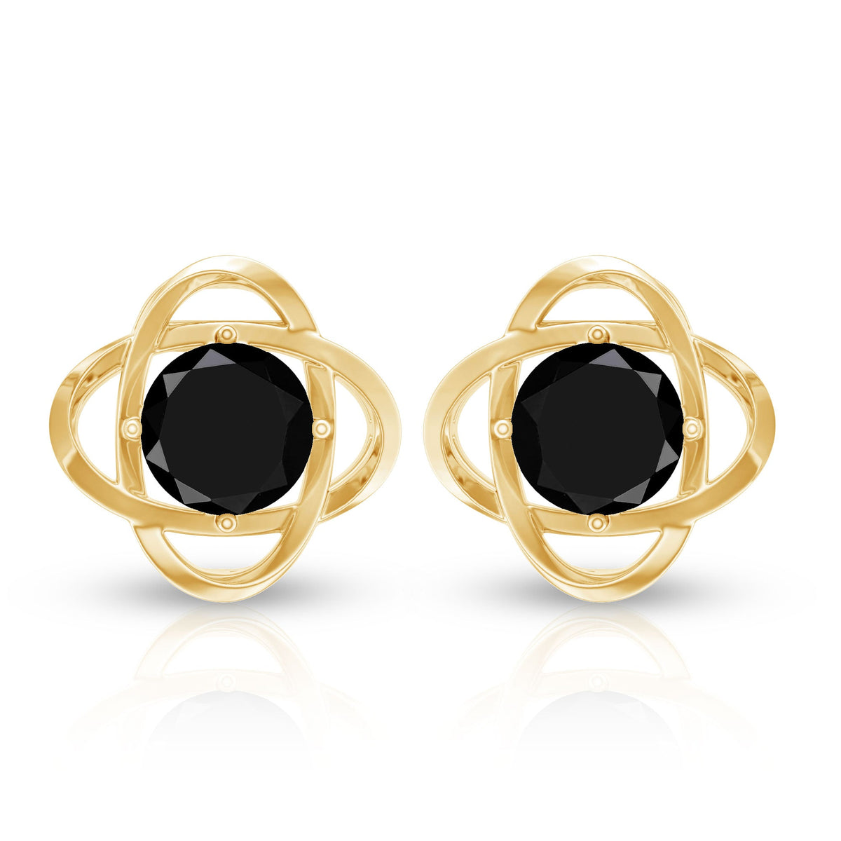 Certified Lab Grown Black Diamond Stud Earrings With Screw Back