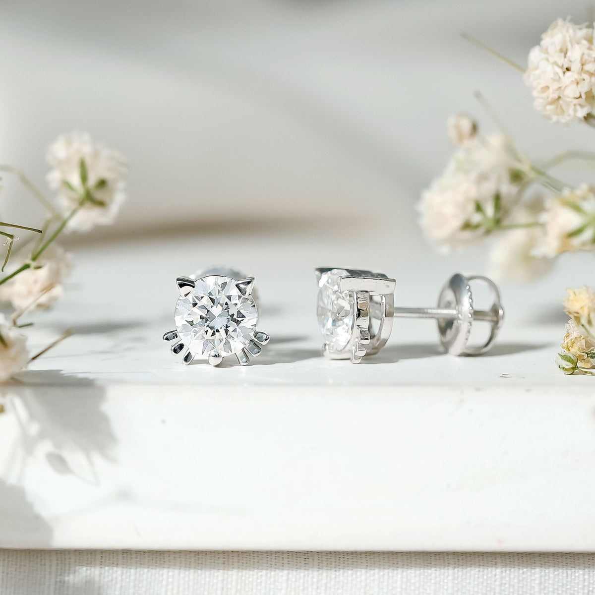 Certified Lab Grown Diamond Hello Kitty Earrings