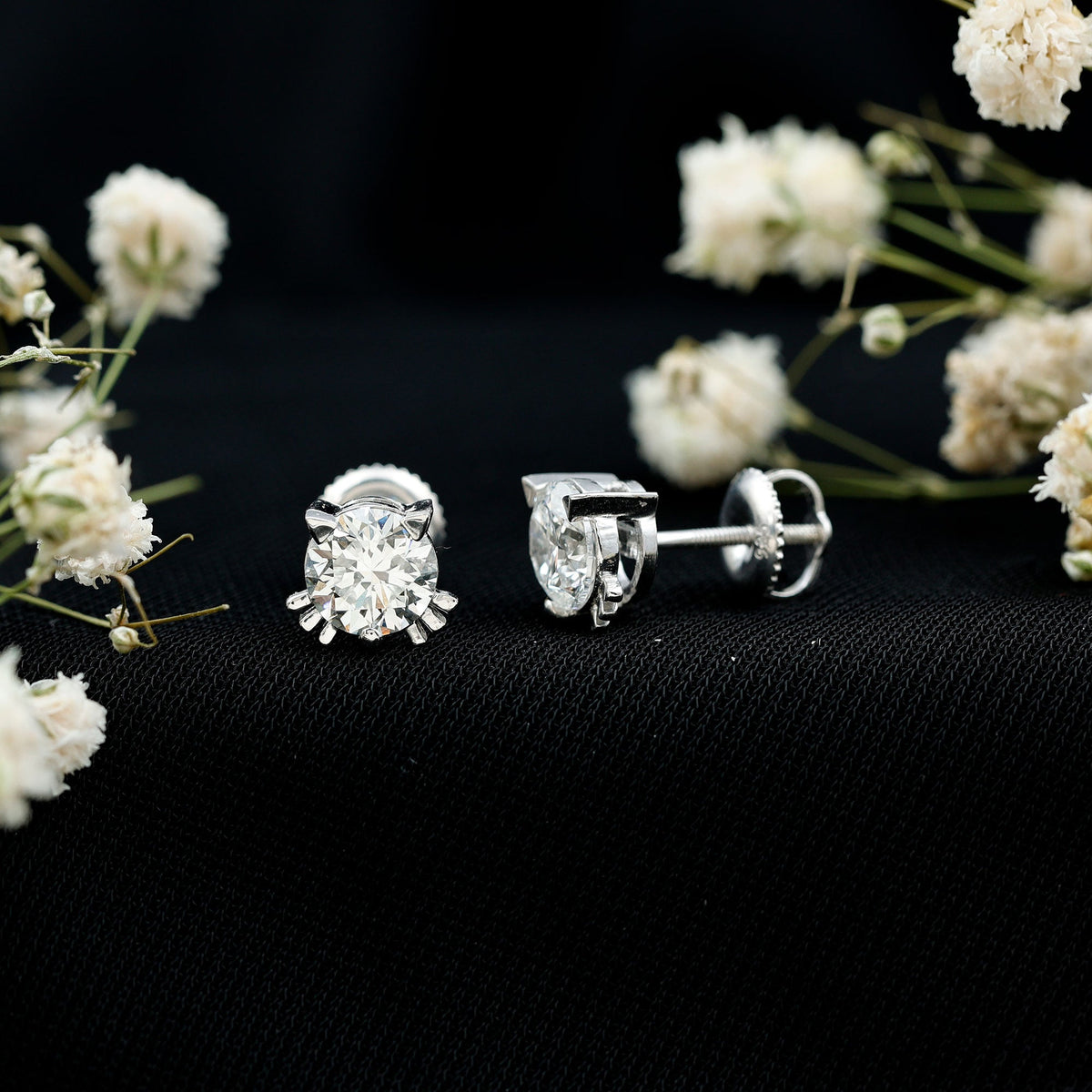 Certified Lab Grown Diamond Hello Kitty Earrings