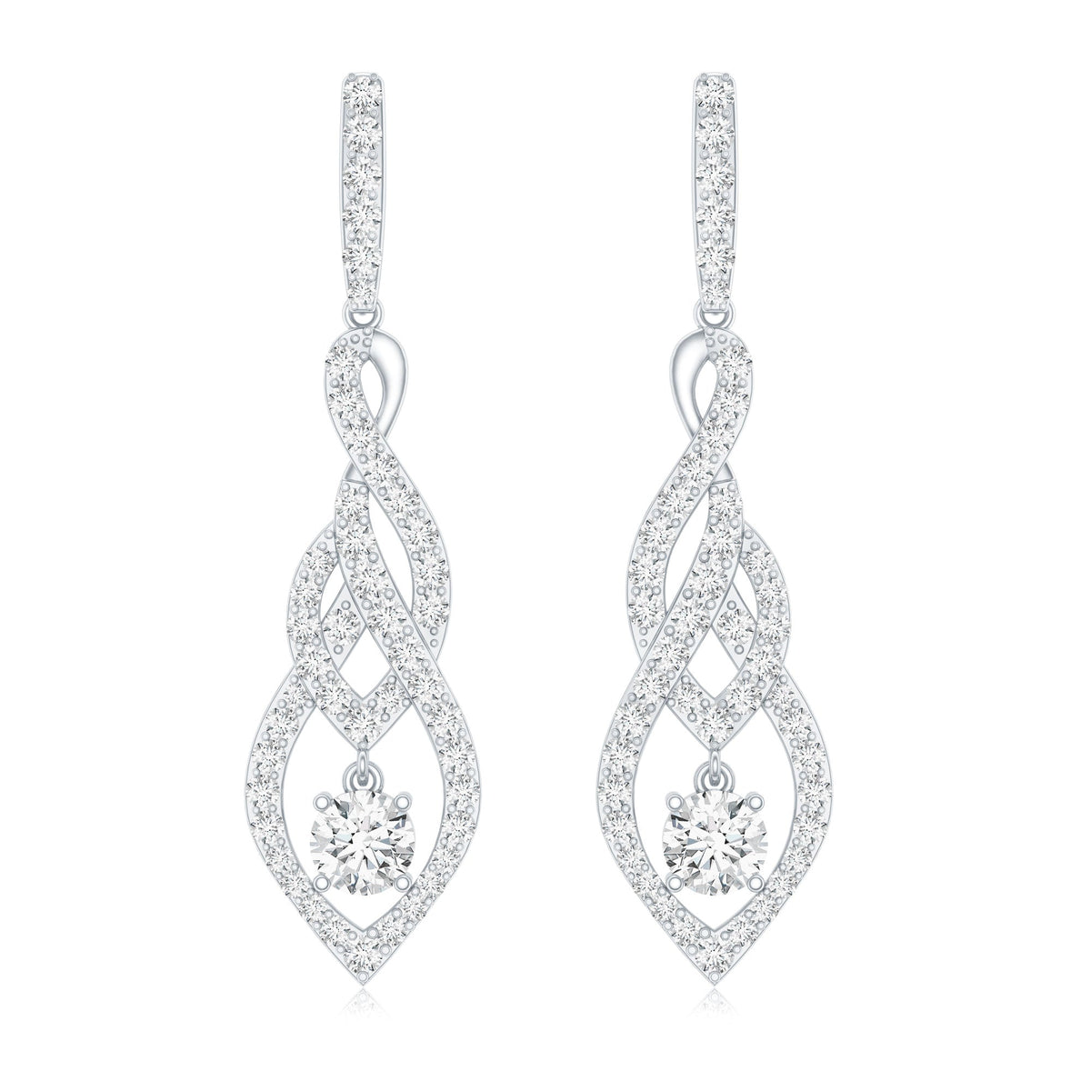 Lab Grown Diamond Long Statement Earrings