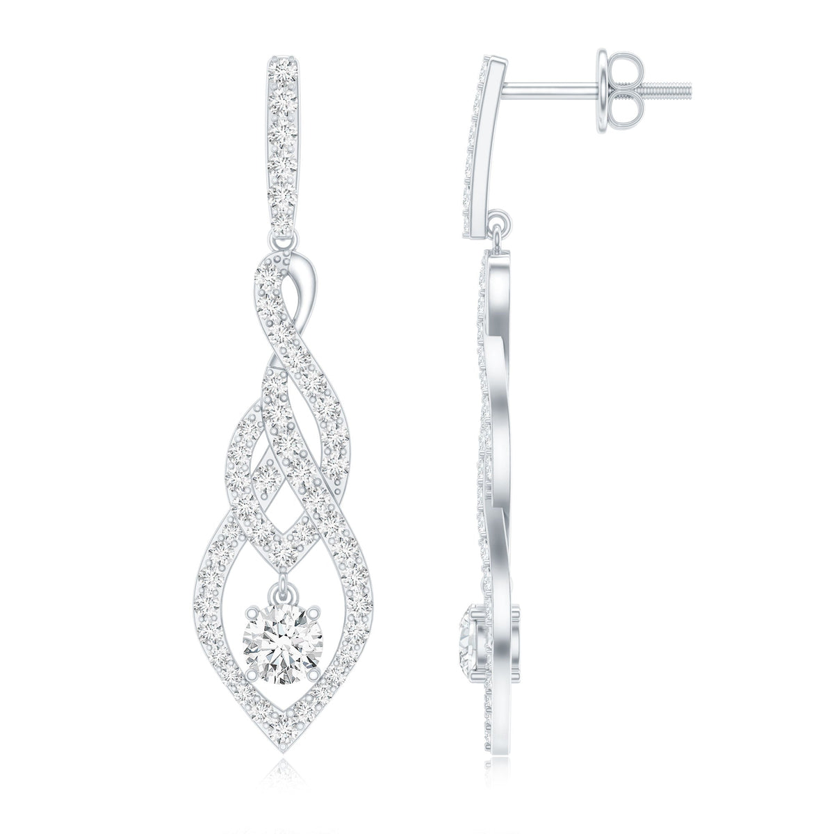 Lab Grown Diamond Long Statement Earrings