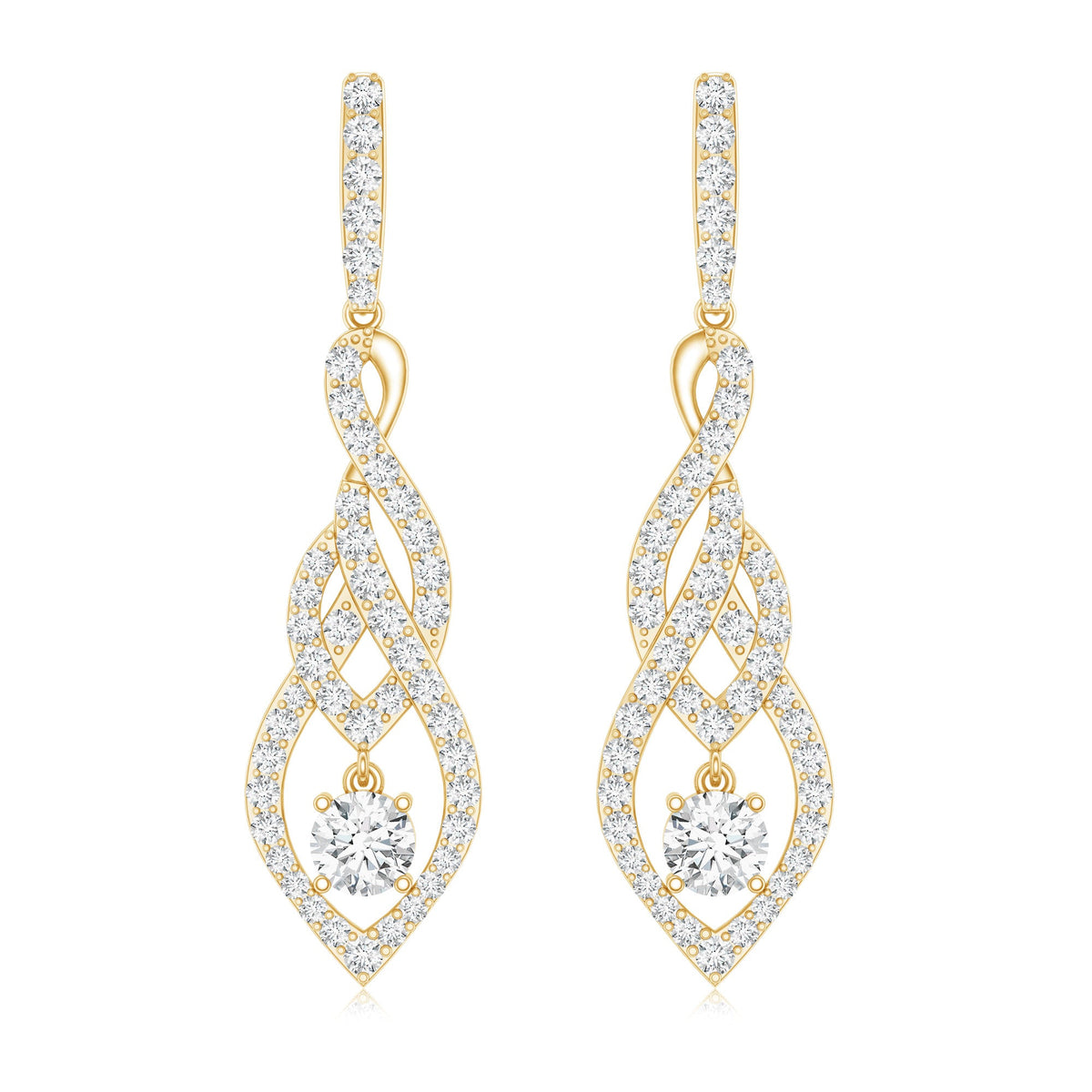 Lab Grown Diamond Long Statement Earrings