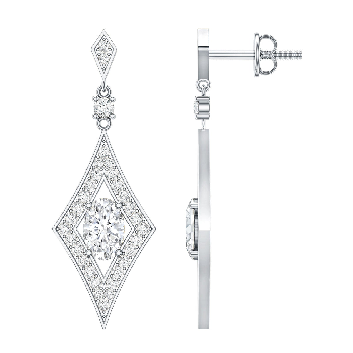 Certified Lab Grown Diamond Dangle Long Earrings