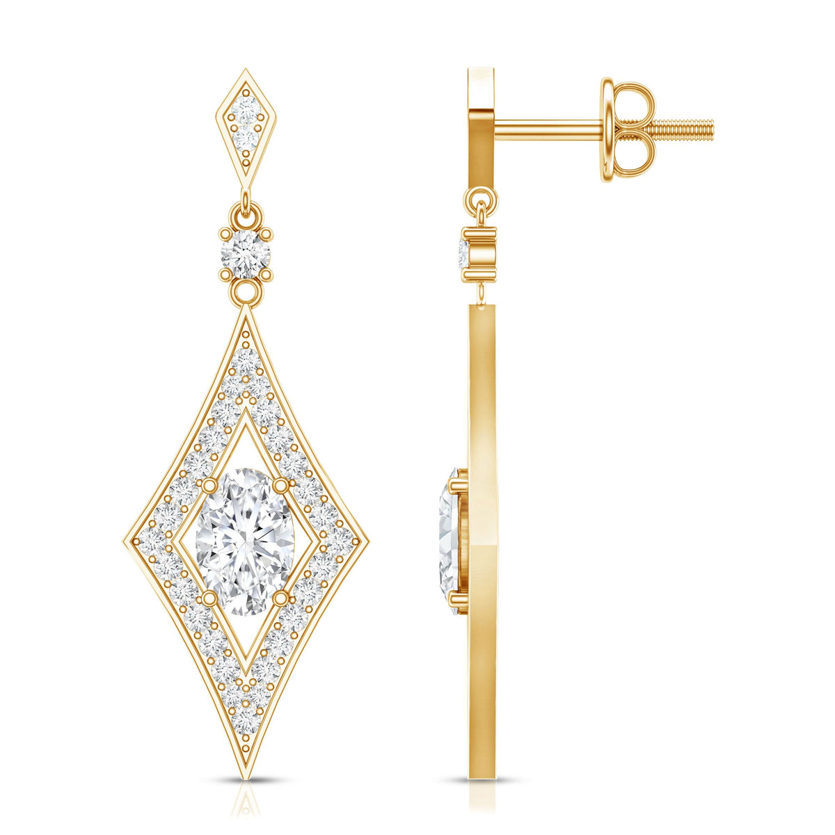 Certified Lab Grown Diamond Dangle Long Earrings