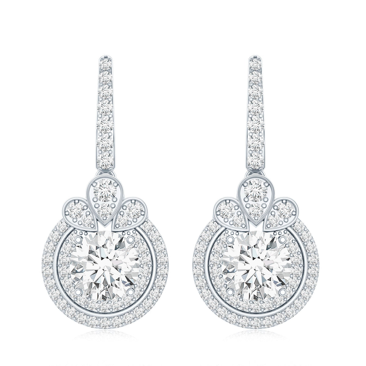 Certified Lab Grown Diamond Bridal Wedding Drop Earrings