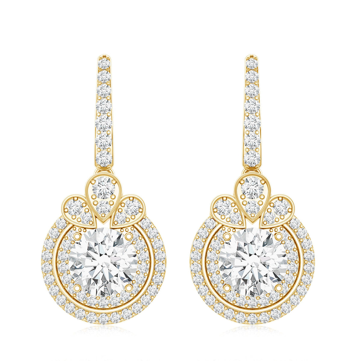 Certified Lab Grown Diamond Bridal Wedding Drop Earrings