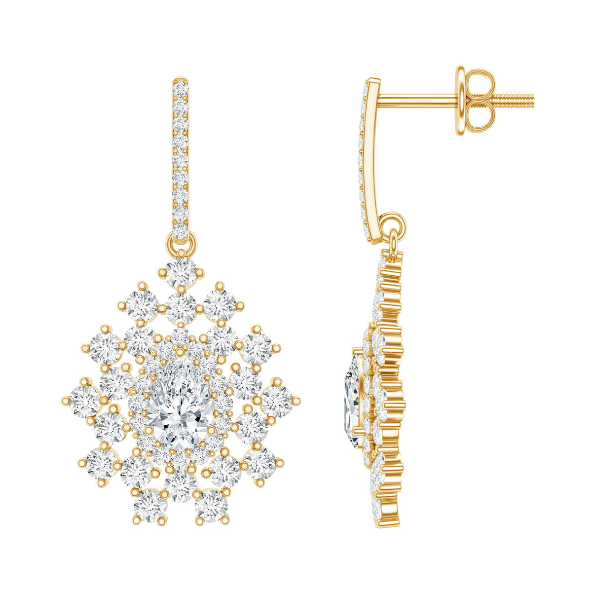 Certified Pear Shape Lab Grown Diamond Bridal Drop Earrings