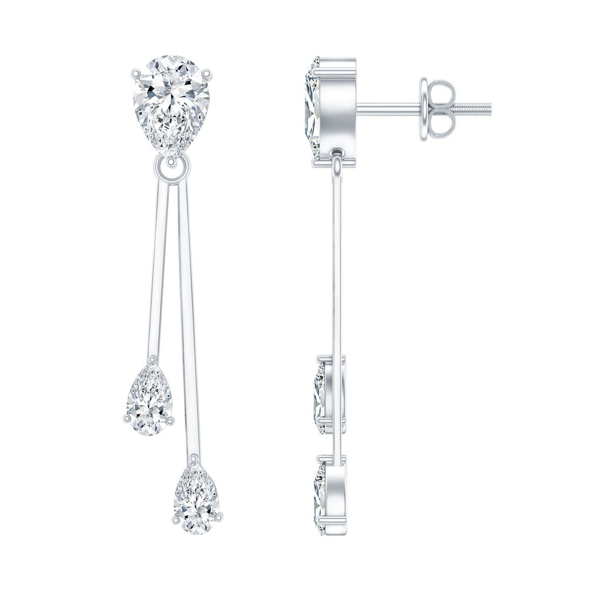 Certified Lab Grown Diamond Teardrop Dangle Earrings