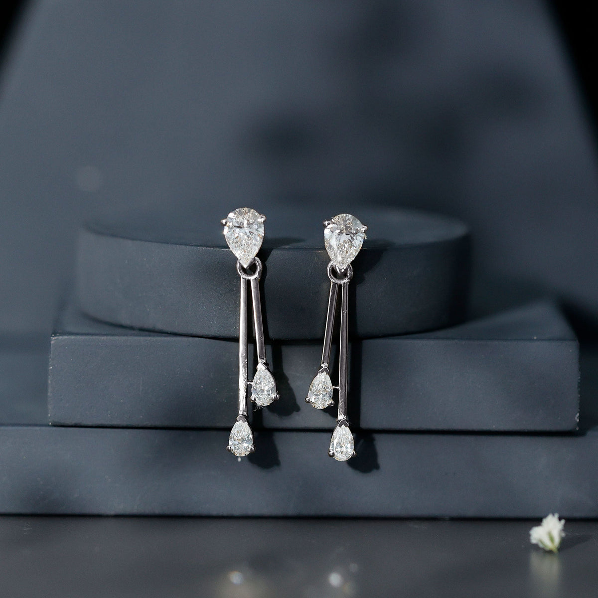 Certified Lab Grown Diamond Teardrop Dangle Earrings