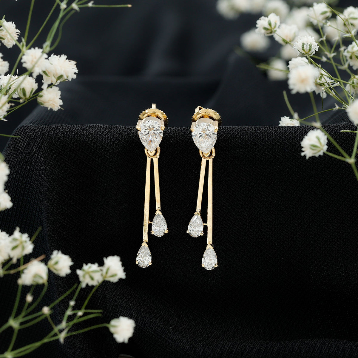 Certified Lab Grown Diamond Teardrop Dangle Earrings